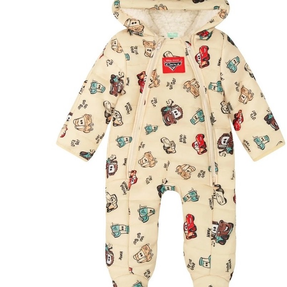 Disney Pixar Cars Character Baby Hooded Puffer Pram Suit, Sizes 6-9 Months - Picture 2 of 6